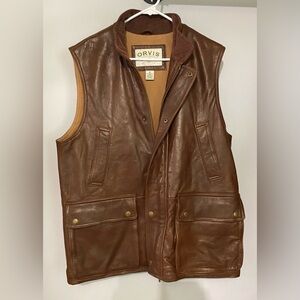 Orvis Mens soft leather vest - M